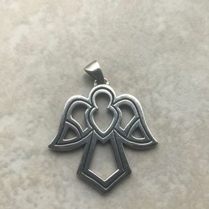 Retired large James Avery angel pendant.
